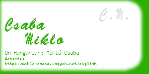 csaba miklo business card